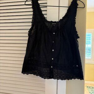 Madewell Black Eyelet lace top